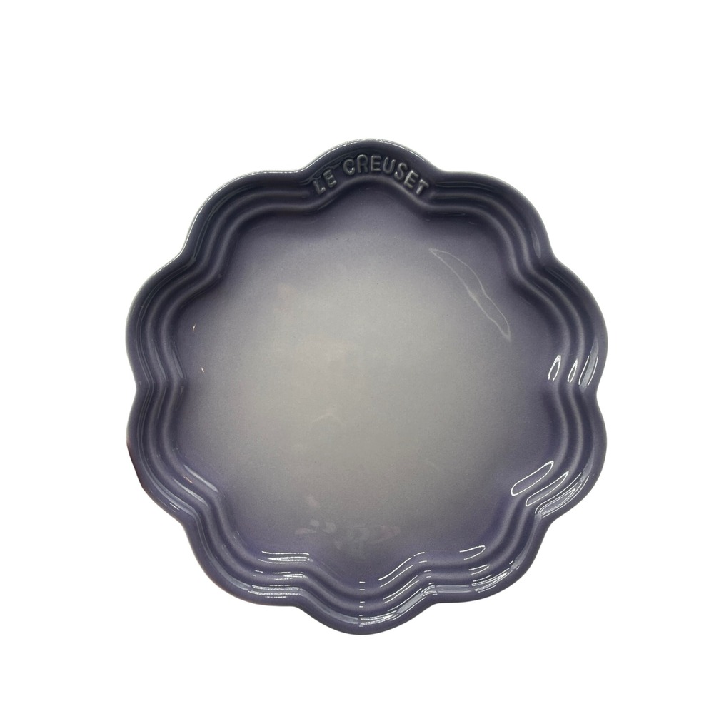 Le Creuset 22cm Frill Plate Blue Bell Purple Flower Collection NIB